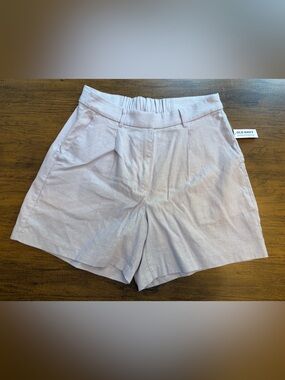 Old Navy Light Lilac Women's High-Rise Linen-Blend Shorts